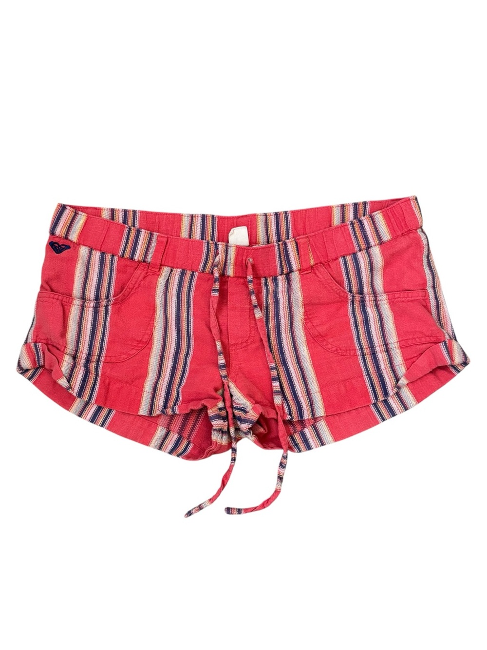 Y2K Roxy Striped Low Waisted Beach Shorts